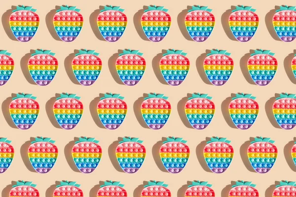 Padrão arco-íris pop-lo bolha brinquedos Fidget sensoriais — Fotografia de Stock
