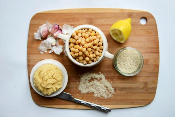 Ceci e Hummus cotti — Foto Stock