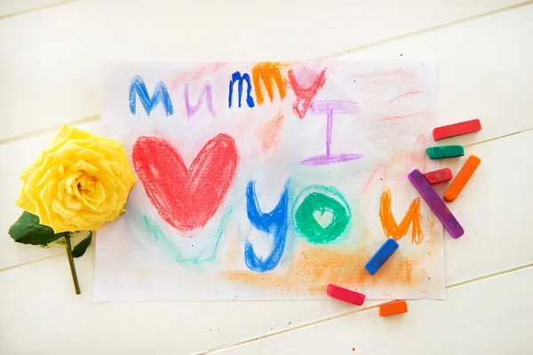 Drawing from Child for Mummy — Stock Photo, Image