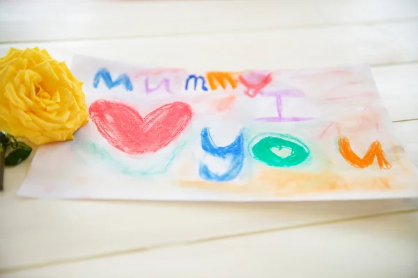 Drawing from Child for Mummy — Stock Photo, Image