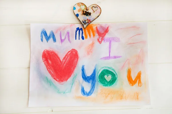 Drawing from Child for Mummy — Stock Photo, Image