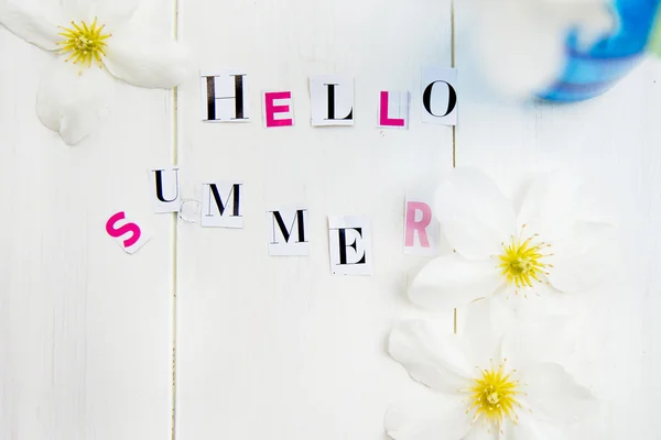 Hello Summer Letters cut out from the Magazine — Stock Photo, Image