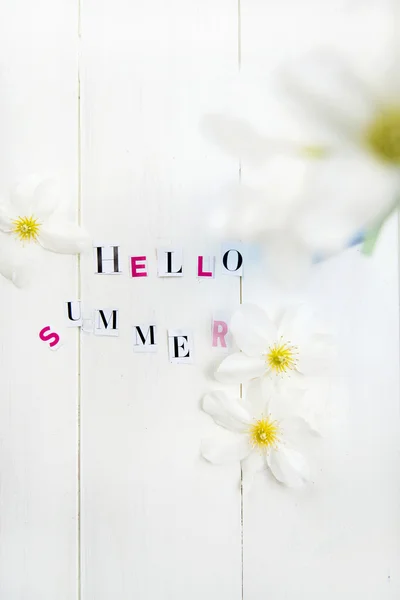 Hello Summer Letters cut out from the Magazine — Stock Photo, Image