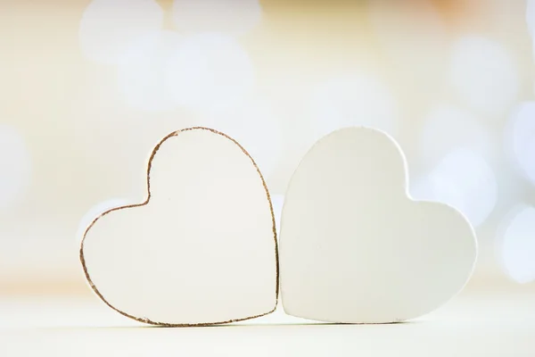 White Hearts over bokeh background — Stock Photo, Image