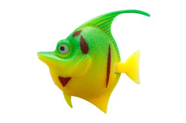 Balık oyuncak plastik üzerinde izole renkli