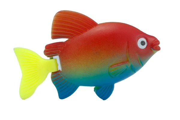 Vis speelgoed kunststof kleurrijke op geïsoleerde — Stockfoto