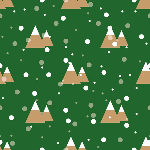 Vector christmas snowy mountains repeat pattern backcground Vector Graphics
