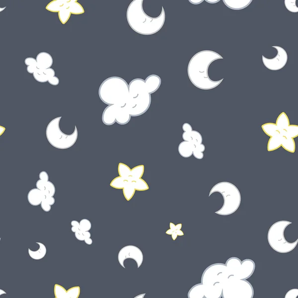 Vector sweet night sky seamless pattern background Vector Graphics