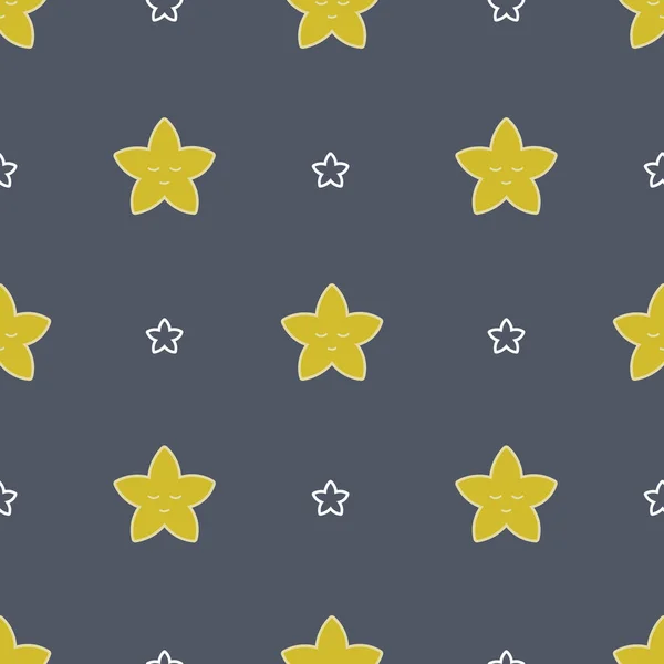 Vector starry night sky geometric seamless pattern background Stock Vector