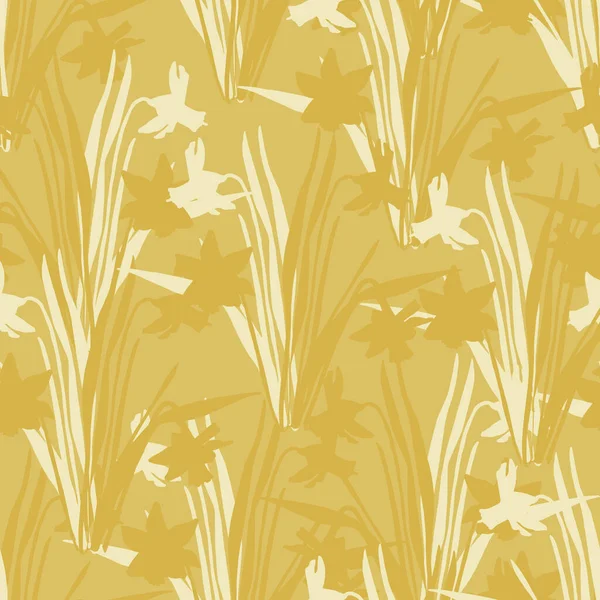 Vector yellow daffodil texture repeat pattern background Stock Vector