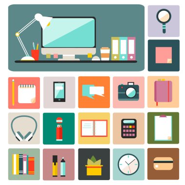 Büyük düz modern tasarım kümesi