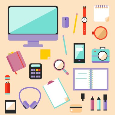 Büyük düz modern tasarım kümesi