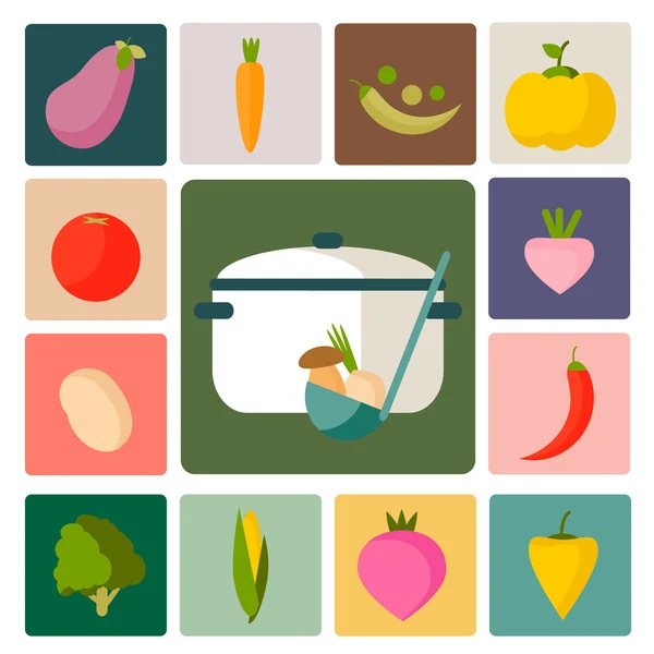 Conjunto de ícones vegetais —  Vetores de Stock