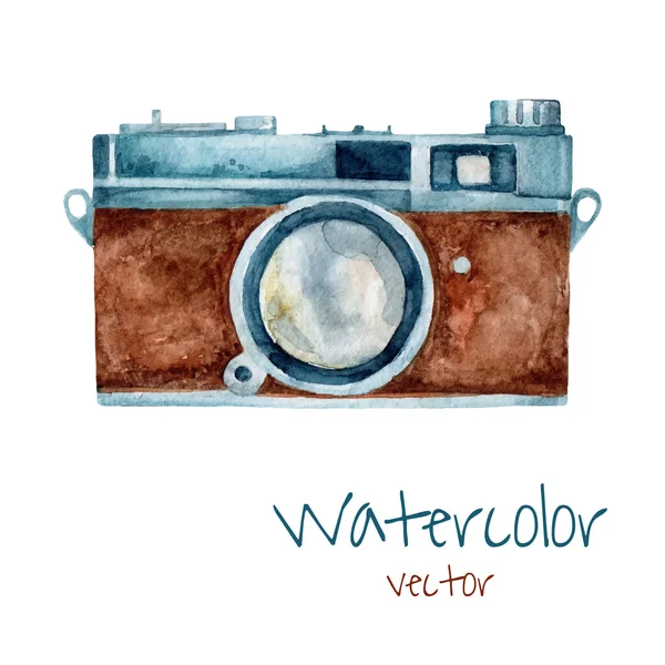 Caméra aquarelle vintage . — Image vectorielle