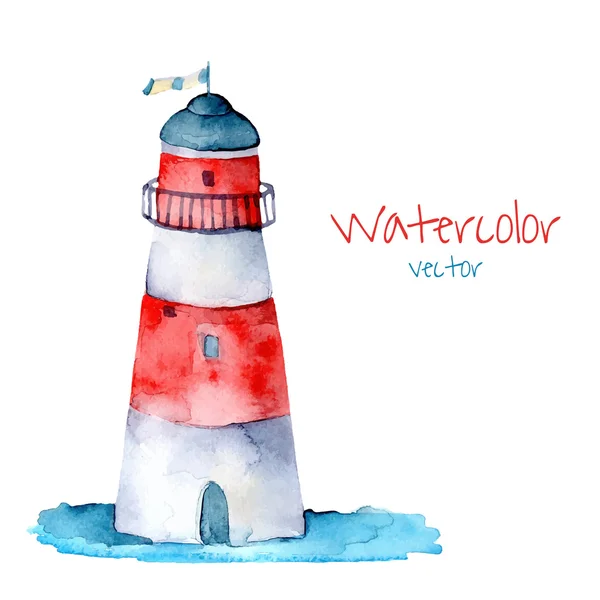 Ilustração aquarela do farol . —  Vetores de Stock