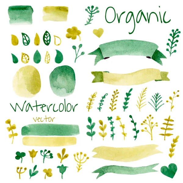 Elementi di design organici, bio, naturali — Vettoriale Stock