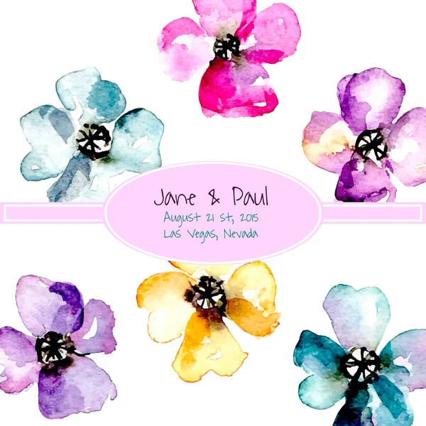 Design de aquarela. Padrão festivo floral . — Vetor de Stock