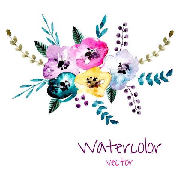 Aquarela fundo floral . —  Vetores de Stock