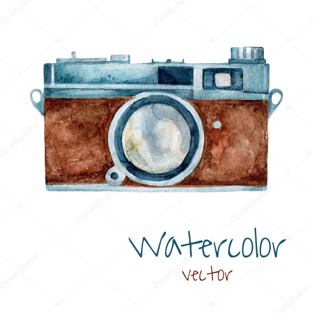 Vintage Watercolor Camera Stock Vector C Formalnova 95486524