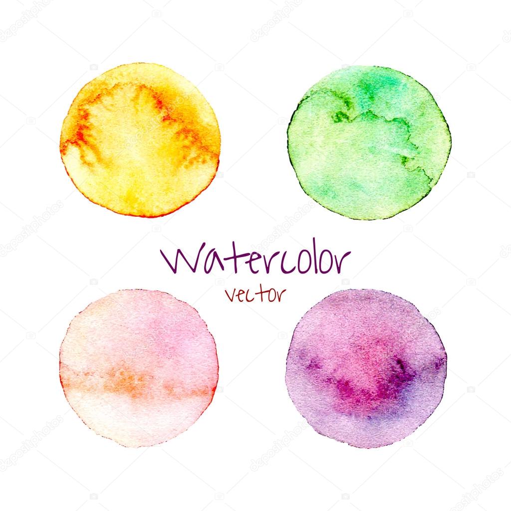 set of watercolor circles.