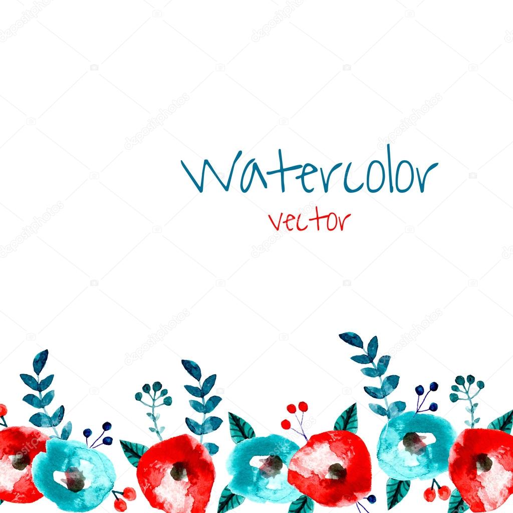 Watercolor floral background.