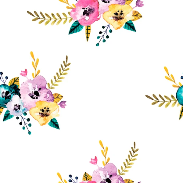 Aquarelle motif floral sans couture. — Image vectorielle