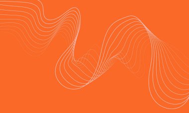 Soyut ince geometrik arkaplan. Kırmızı zemindeki ince çizgiler pürüzsüz ilerliyor. Modern Vektör illüstrasyonu. 