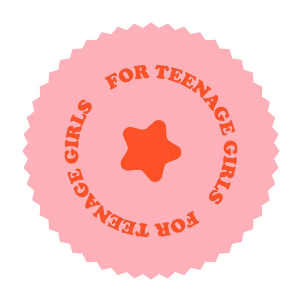 Für Teenager Mädchen Runde Aufkleber Stempel Etikett Für Verkauf Beschilderung lizenzfreie Stockvektoren