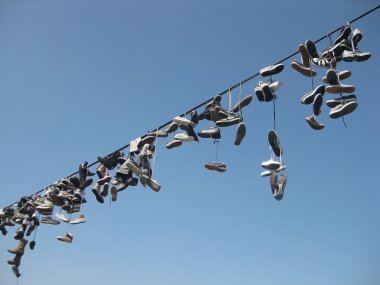 Shoes left by tourists
