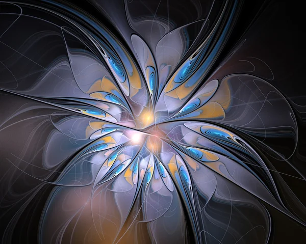 Abstraktní fractal design. Modrý květ. — Stock fotografie