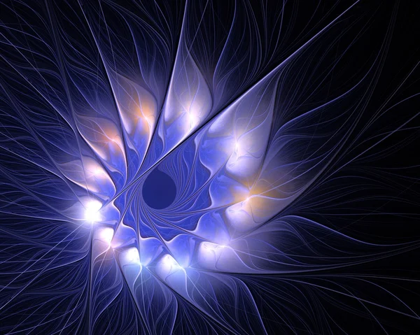 Abstraktní fractal design. Modrý plamen. — Stock fotografie