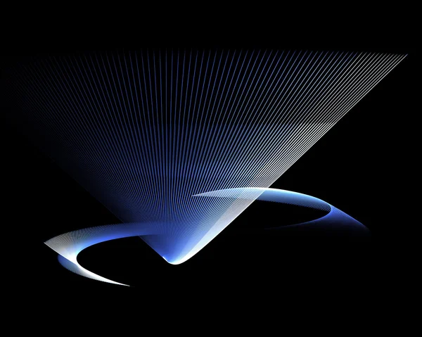 Diseño fractal abstracto. Cráter azul sobre negro . — Foto de Stock