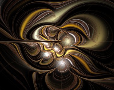 Soyut fraktal tasarım siyah.