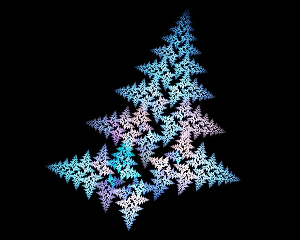 Diseño fractal abstracto. Abeto azul sobre negro . —  Fotos de Stock