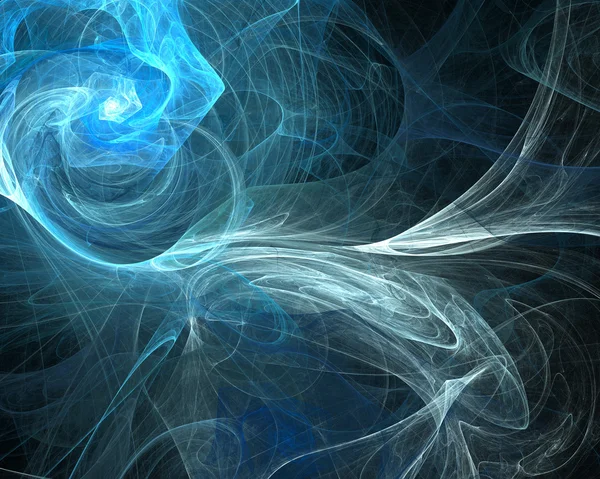 Abstract fractal design. Blue on dark. — Stock fotografie