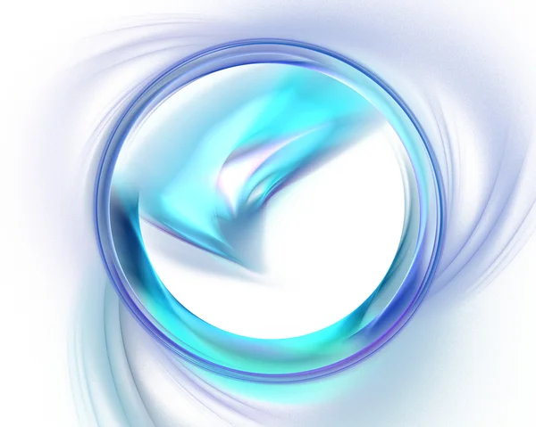 Diseño fractal abstracto. Anillo azul sobre blanco . — Foto de Stock