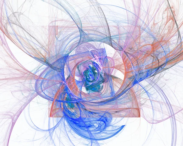 Abstrakt fractal design. Blå öglor på vit. — Stockfoto