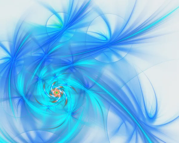 Abstract fractal design. Blue spiral on white. — Stock Fotó