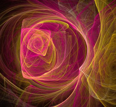 Fraktal tasarlamak. siyah üzerine kırmızı duman halkaları.