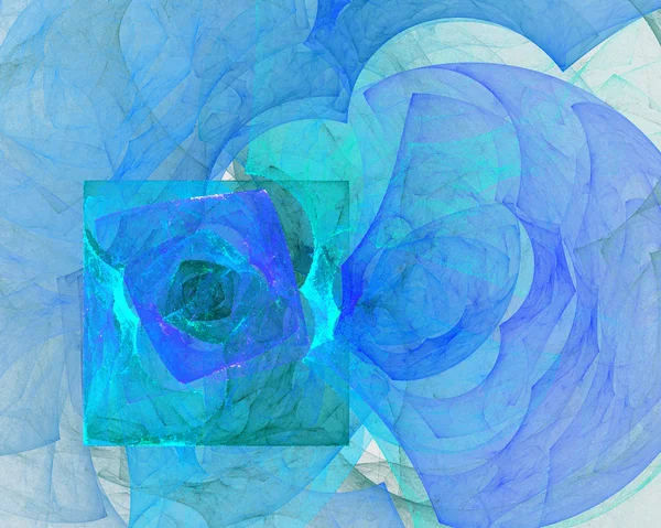 Abstract fractal design. Blue smoke on white. — ストック写真