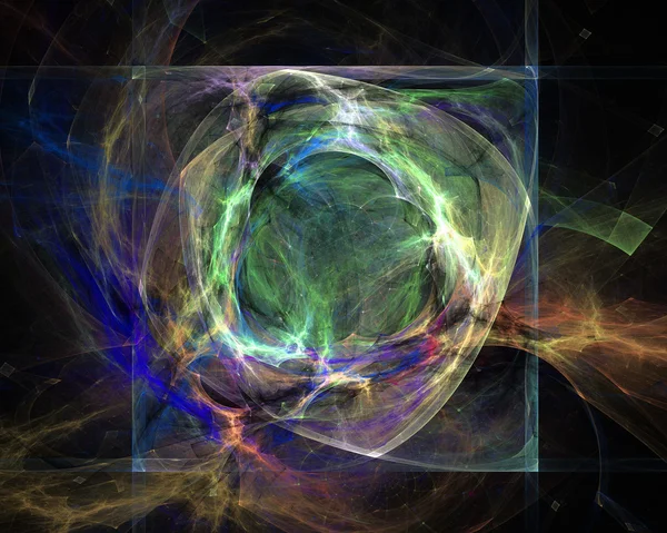 Abstract fractal design. Cosmic nebula in square. — Stock fotografie