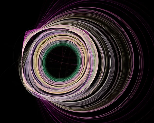 Diseño fractal abstracto. Agujero y anillos en negro . —  Fotos de Stock