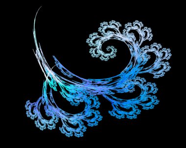 Fraktal tasarlamak. Siyah mavi donmuş Arabesk.