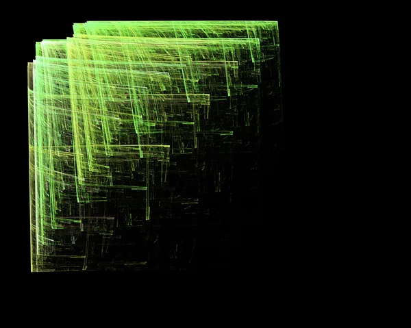 Diseño fractal abstracto. Verde sobre negro . —  Fotos de Stock