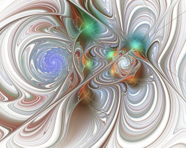 Fraktal tasarlamak. Beyaz formlarında erime.