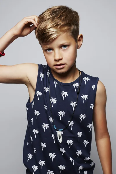 Oung boy posing in vest — Stock Photo, Image
