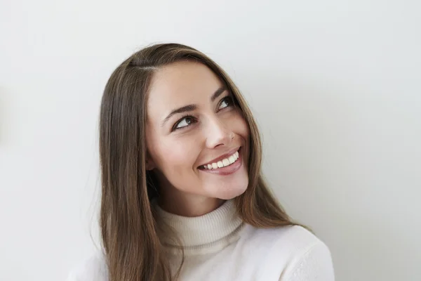 Beautiful brunette smiling — Stock Photo, Image