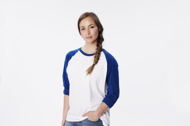 Raglan kazak güzel kadın