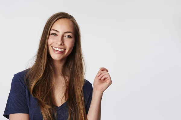 Happy brown eyed girl — Stockfoto