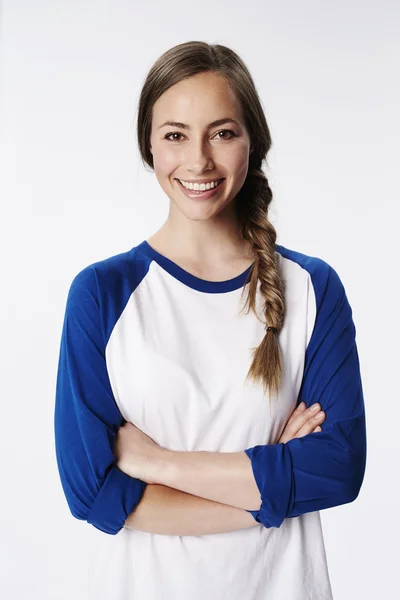 Sorrindo bela mulher morena — Fotografia de Stock